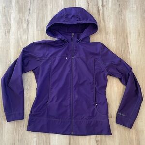 Marmot Women's Deep Purple Ski Jacket hooded large underlayer windproof
